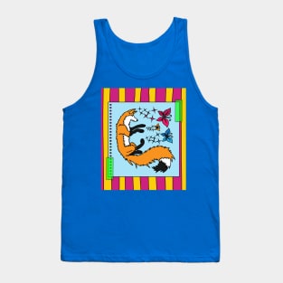 Sweet Retro Vintage Cartoon Fox Tank Top